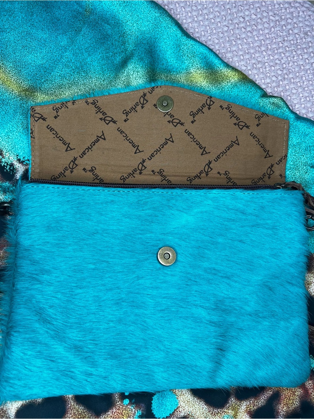American Darling Envelope Hair on Leather Crossbody/Shoulder Bag - Picture 4 of 10